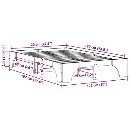 Struttura del letto Marrone cerato 120 x 190 cm Pino massello