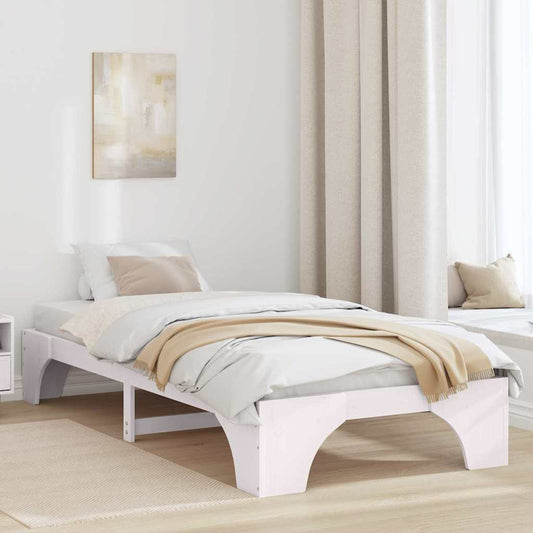 Struttura del letto Bianco 100 x 200 cm Pino massello | homemem39