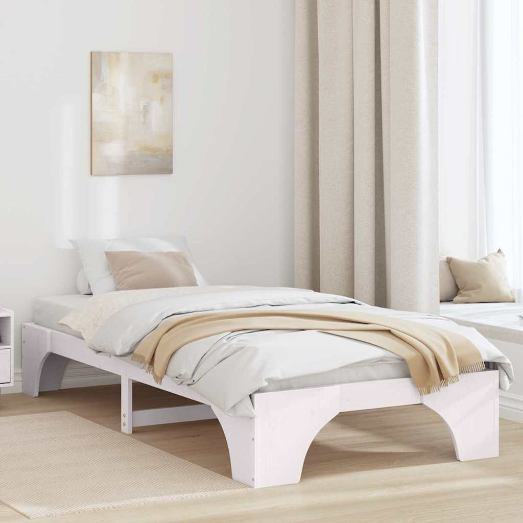 Struttura del letto Bianco 90 x 200 cm Pino massello | homemem39