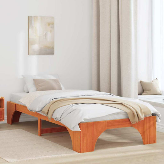 Struttura del letto Marrone cerato 90 x 200 cm Pino massello | homemem39