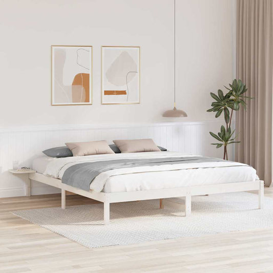 Struttura del letto Bianco 200 x 200 cm Pino massello | homemem39