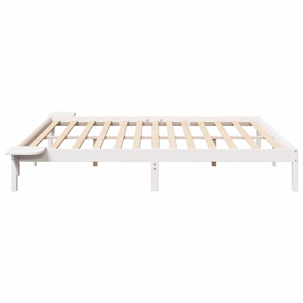 Struttura del letto Bianco 200 x 200 cm Pino massello | homemem39