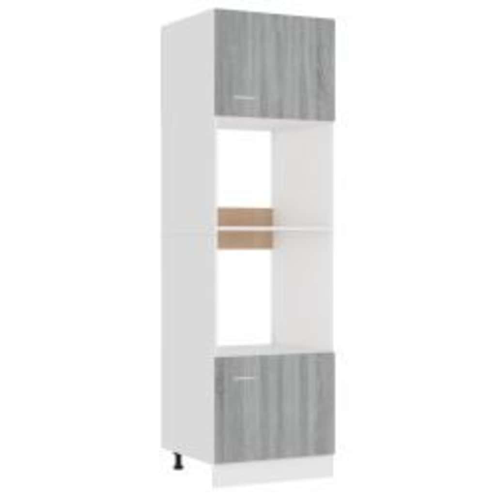 Armadio Microonde “Lyon” Grigio Sonoma 60x57x207 cm - homemem39