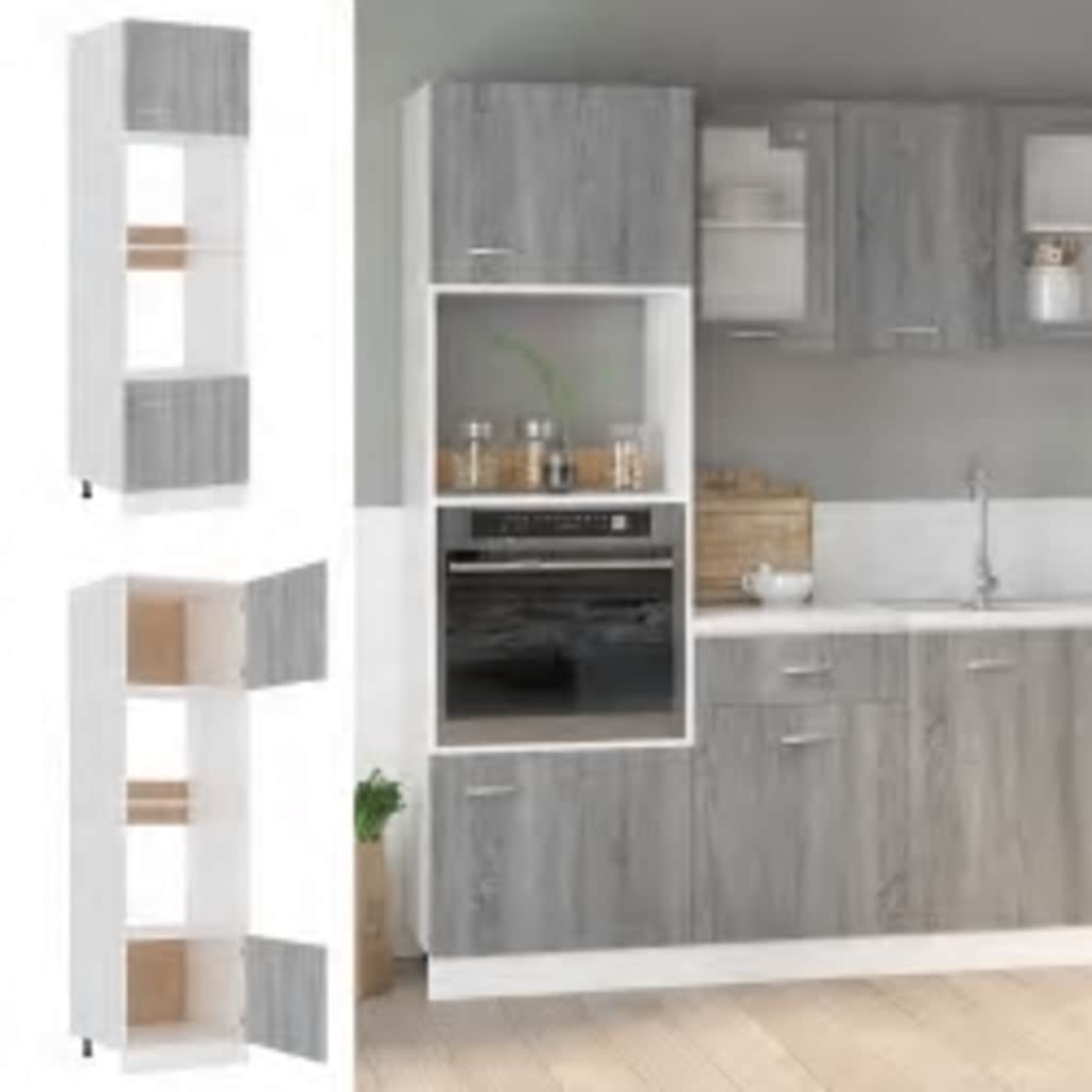 Armadio Microonde “Lyon” Grigio Sonoma 60x57x207 cm - homemem39