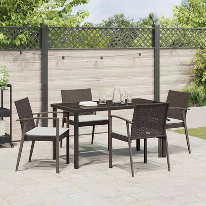 Set da Pranzo per Giardino 5 pcs Marrone Poly Rattan - homemem39