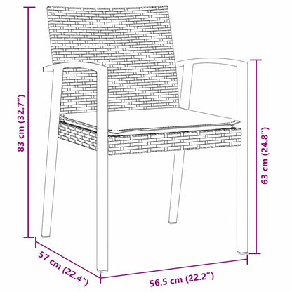 Set da Pranzo per Giardino 5 pcs Marrone e Nero Rattan in PE | homemem39