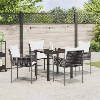 Set da Pranzo per Giardino 5 pcs Marrone Poly Rattan - homemem39