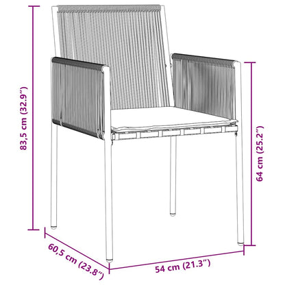 Set da Pranzo per Giardino 3 pcs Nero Rattan in PE | homemem39