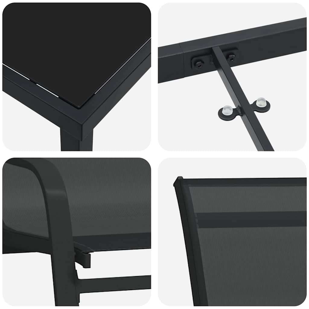 Set da Pranzo per Giardino 3 pcs Nero | homemem39