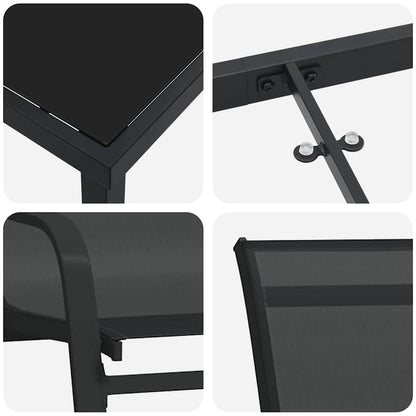 Set da Pranzo per Giardino 3 pcs Nero | homemem39