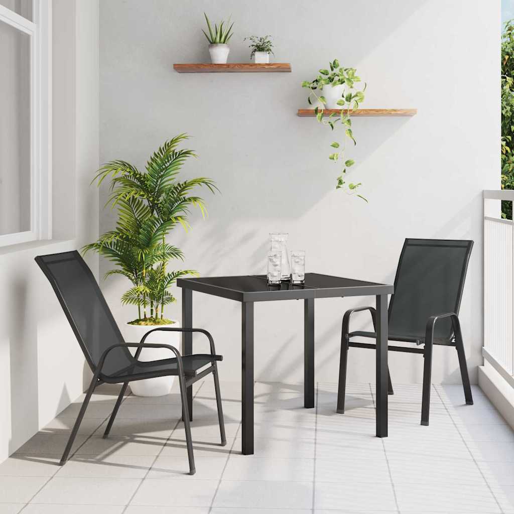 Set da Pranzo per Giardino 3 pcs Nero | homemem39