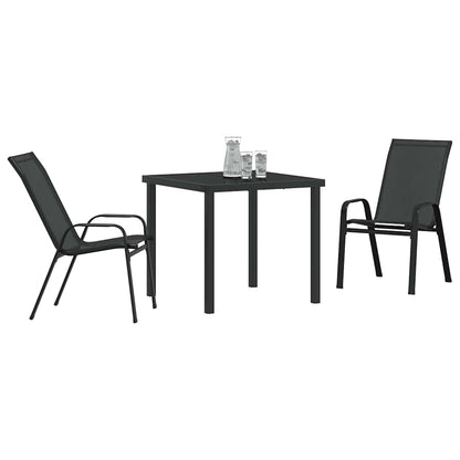 Set da Pranzo per Giardino 3 pcs Nero | homemem39