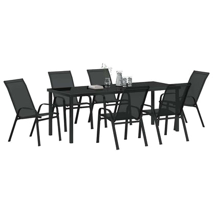 Set da Pranzo per Giardino 7 pz Nero | homemem39