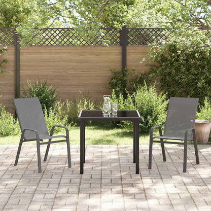 Set da Pranzo per Giardino 3 pcs Grigio e Nero | homemem39