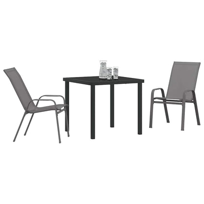 Set da Pranzo per Giardino 3 pcs Grigio e Nero | homemem39