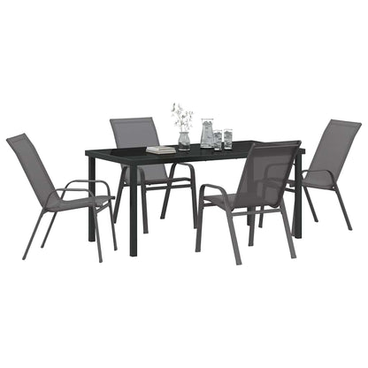 Set da Pranzo per Giardino 5 pcs Grigio e Nero | homemem39