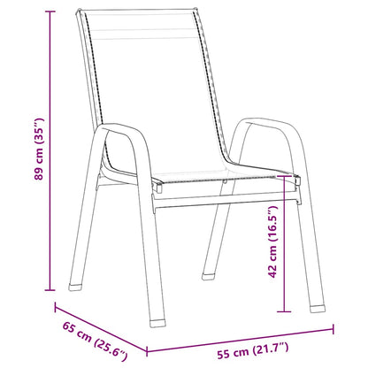 Set da Pranzo per Giardino 3 pcs Marrone Textilene e acciaio - homemem39