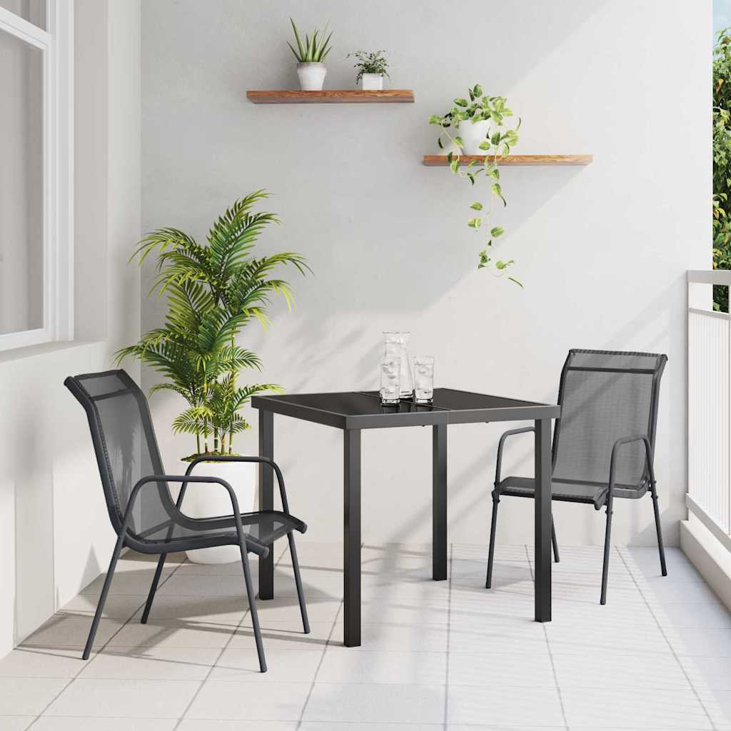 Set da Pranzo per Giardino 3 pcs Nero | homemem39