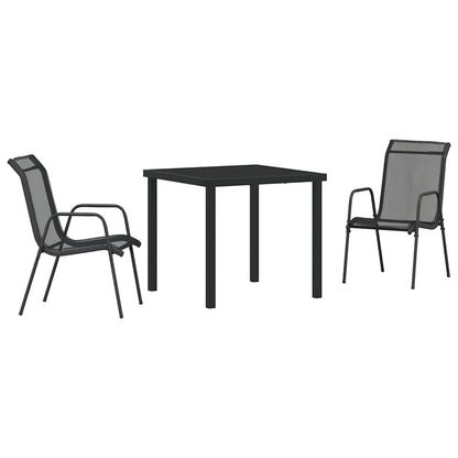 Set da Pranzo per Giardino 3 pcs Nero | homemem39