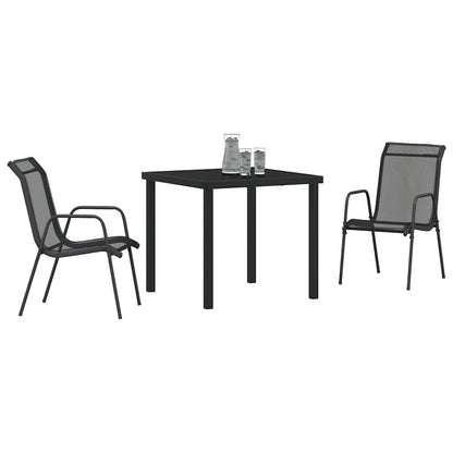Set da Pranzo per Giardino 3 pcs Nero | homemem39