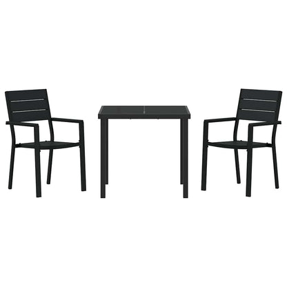 Set da Pranzo per Giardino 3 pcs Nero | homemem39