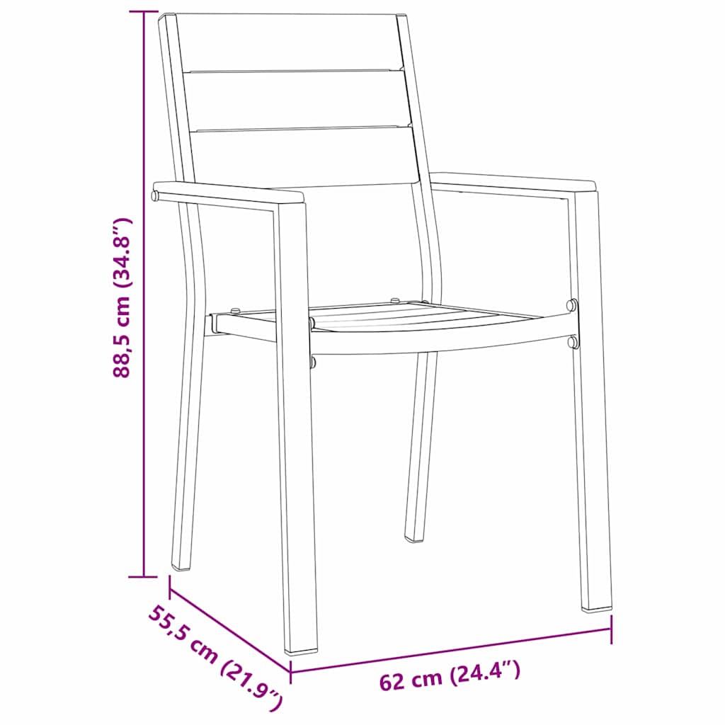 Set da Pranzo per Giardino 3 pcs Nero | homemem39