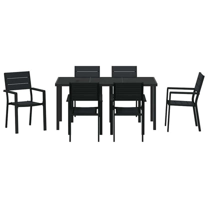 Set da Pranzo per Giardino 7 pcs Nero | homemem39