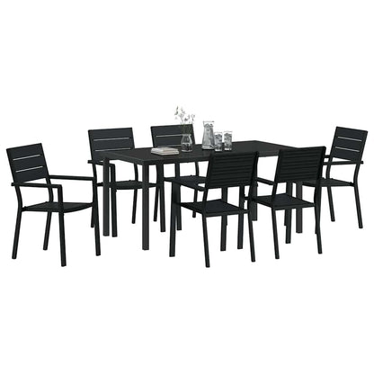 Set da Pranzo per Giardino 7 pcs Nero | homemem39