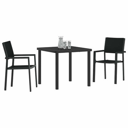 Set da Pranzo per Giardino 3 pcs Nero Poly Rattan - homemem39
