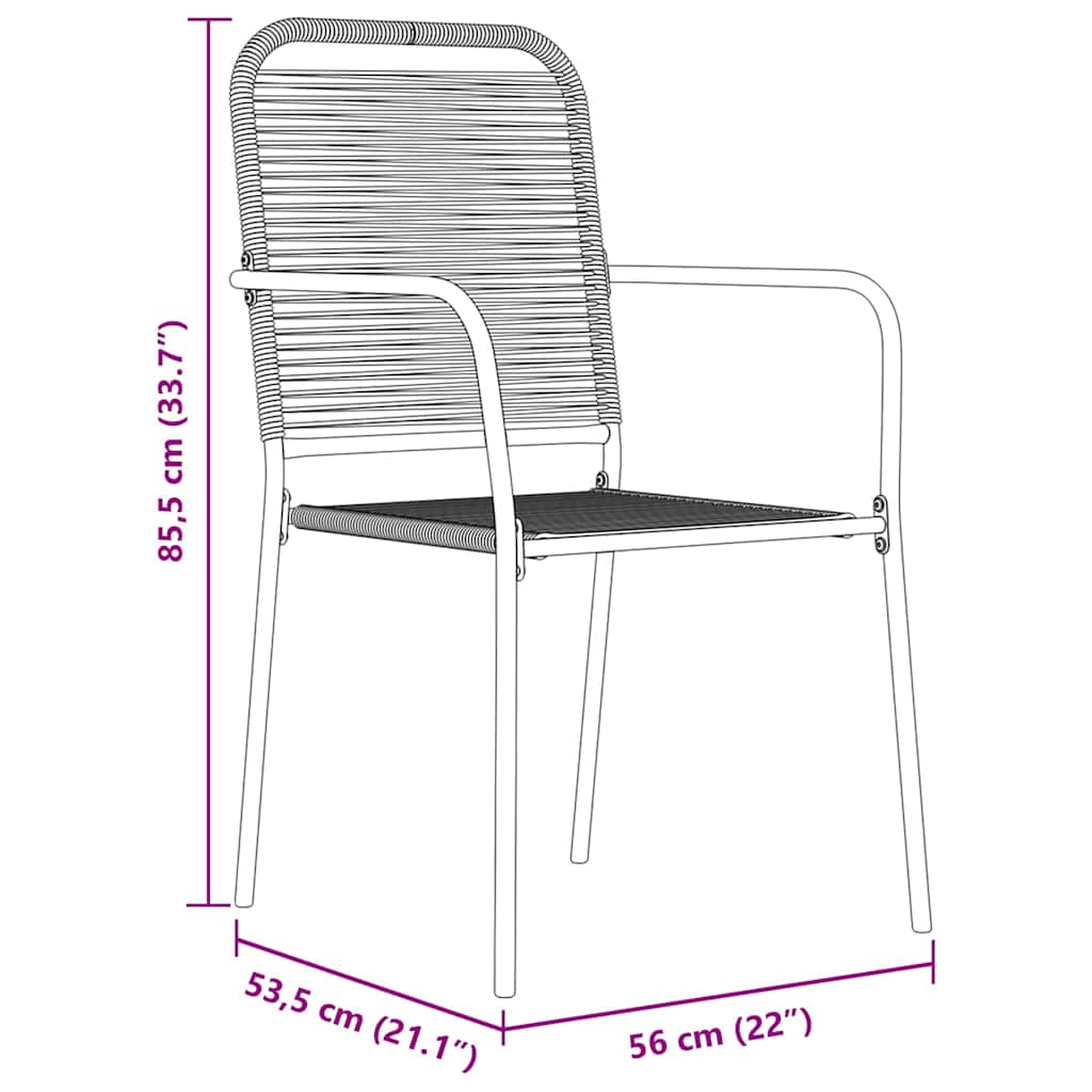 Set da Pranzo per Giardino 3 pcs Nero - homemem39