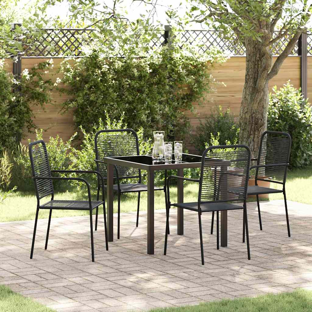Set da Pranzo per Giardino 5 pcs Nero - homemem39