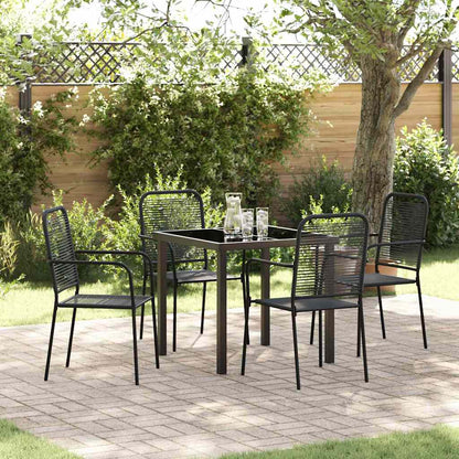 Set da Pranzo per Giardino 5 pcs Nero - homemem39