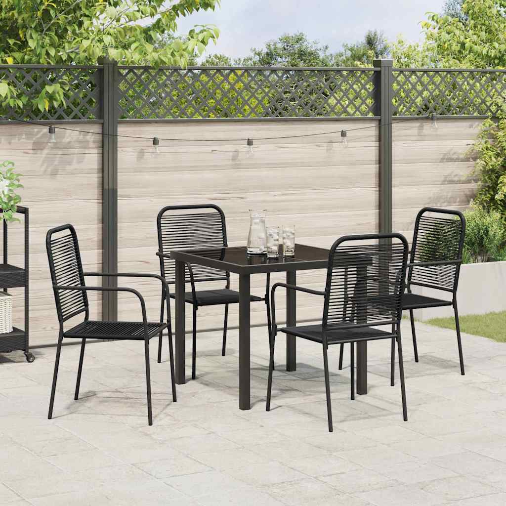 Set da Pranzo per Giardino 5 pcs Nero - homemem39