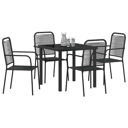 Set da Pranzo per Giardino 5 pcs Nero - homemem39