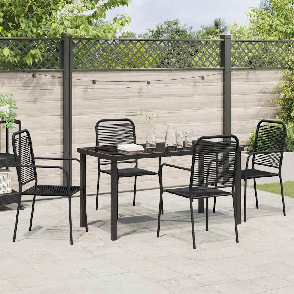 Set da Pranzo per Giardino 5 pcs Nero - homemem39