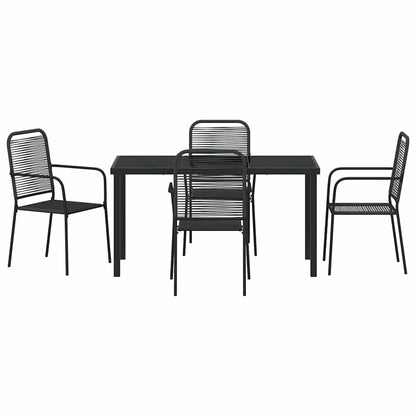 Set da Pranzo per Giardino 5 pcs Nero - homemem39