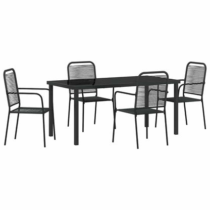 Set da Pranzo per Giardino 5 pcs Nero - homemem39