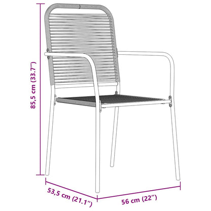 Set da Pranzo per Giardino 7 pcs Nero | homemem39