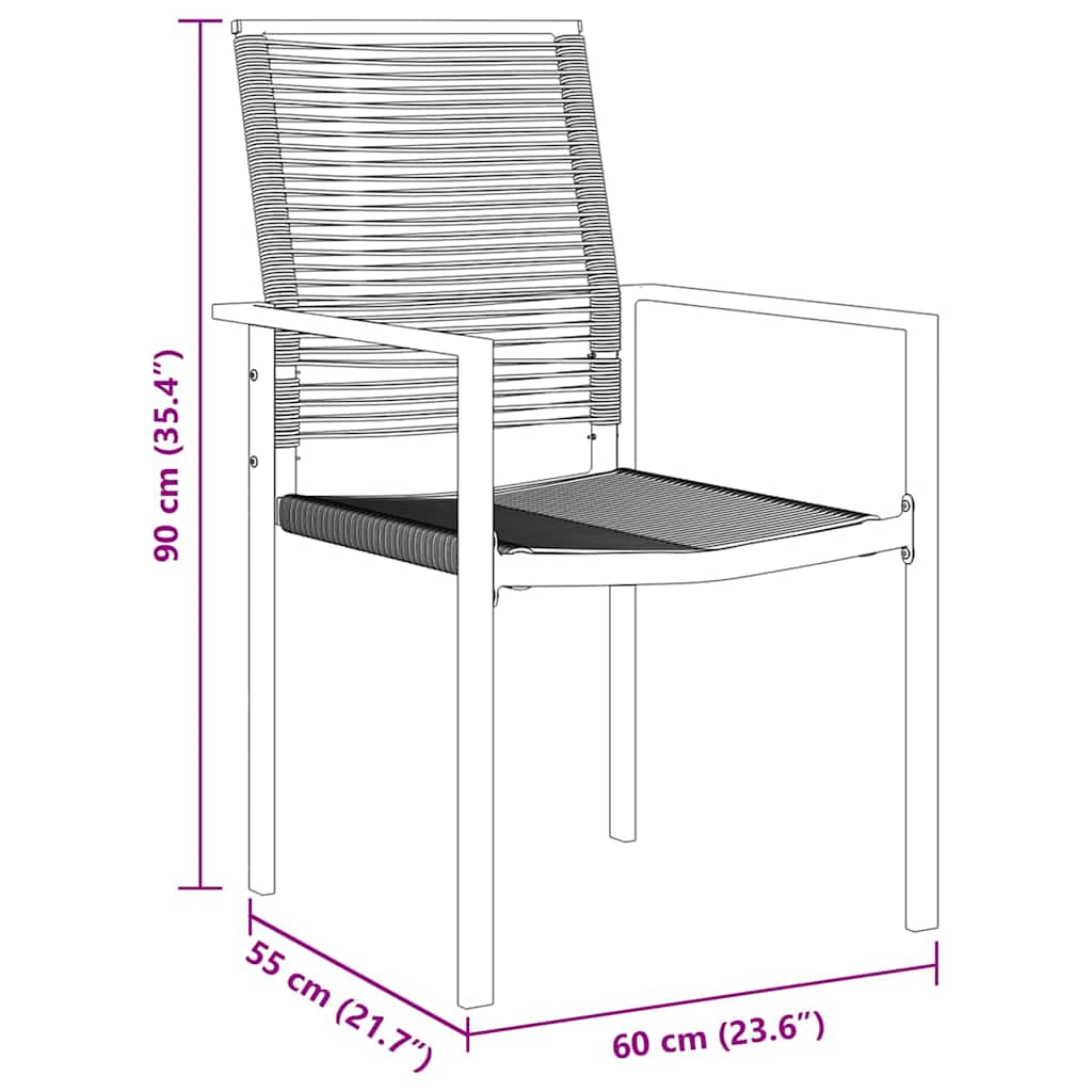 Set da Pranzo per Giardino 3 pcs Nero | homemem39