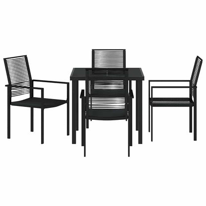 Set da Pranzo per Giardino 5 pcs Nero Rattan in PVC - homemem39