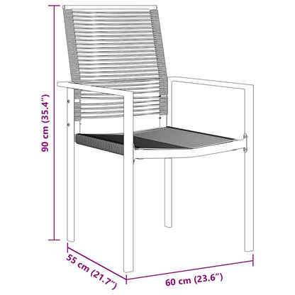 Set da Pranzo per Giardino 5 pcs Nero Rattan in PVC - homemem39