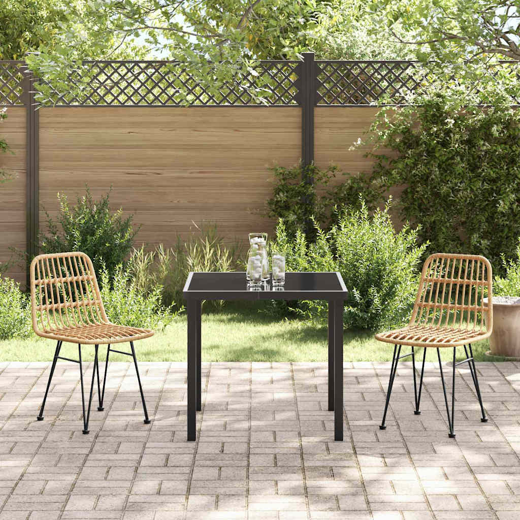 Set da Pranzo per Giardino 3 pcs Marrone Poly Rattan - homemem39