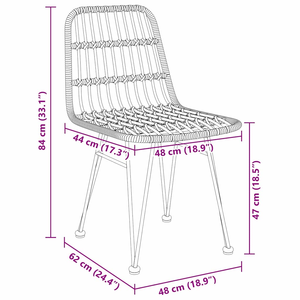 Set da Pranzo per Giardino 3 pcs Marrone | homemem39