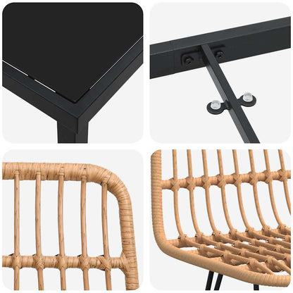 Set da Pranzo per Giardino 5 pcs Marrone Poly Rattan - homemem39