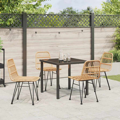 Set da Pranzo per Giardino 5 pcs Marrone Poly Rattan - homemem39