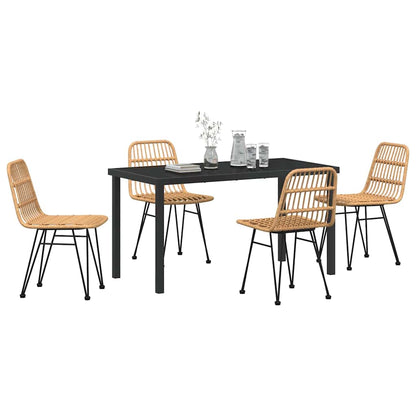 Set da Pranzo per Giardino 5 pcs Marrone Poly Rattan - homemem39