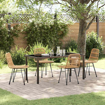 Set da Pranzo per Giardino 5 pcs Marrone Poly Rattan - homemem39