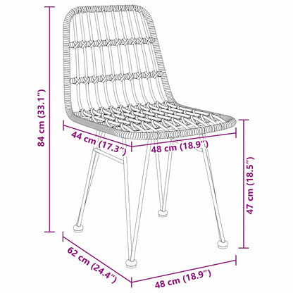 Set da Pranzo per Giardino 7 pcs Nero Poly Rattan - homemem39