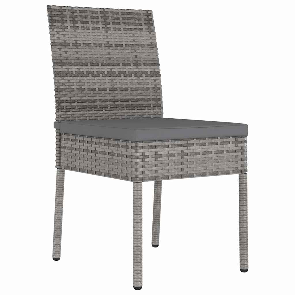 Set da Pranzo per Giardino 3 pcs Grigio Poly Rattan - homemem39