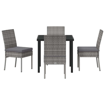 Set da Pranzo per Giardino 5 pcs Grigio Poly Rattan - homemem39